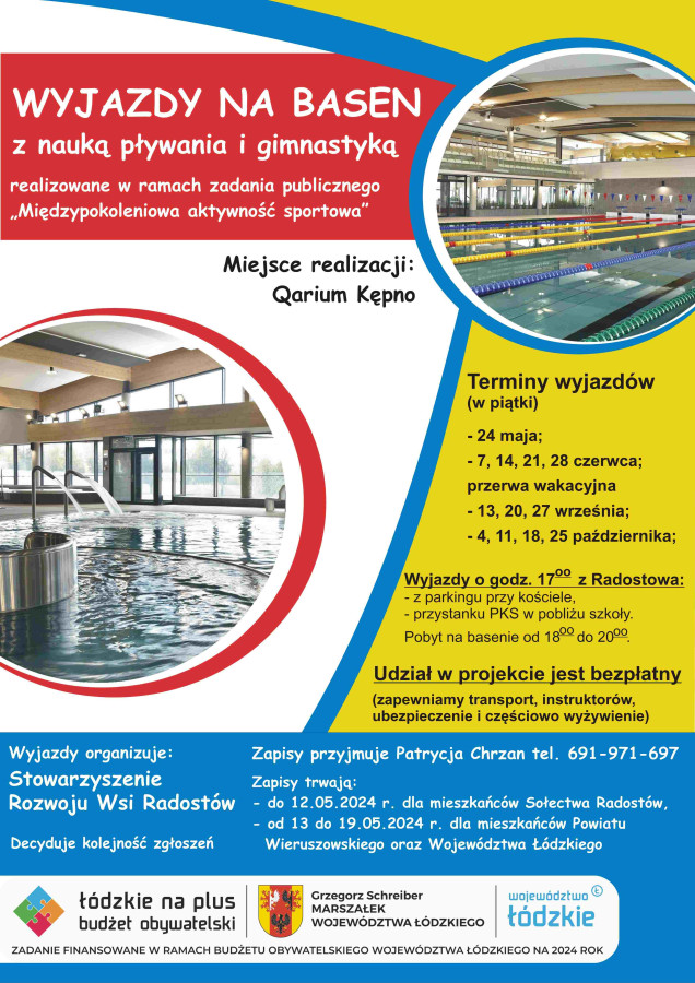 Wyjazd na basen z nauką pływania i gimnastyką